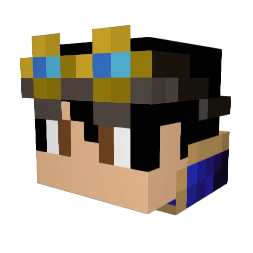 Skylord_Golden Minecraft avatar head, 3D render