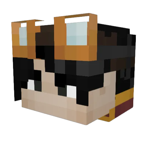 Skyo1ex Minecraft avatar head, 3D render