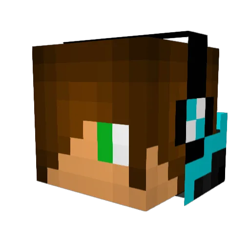 Skyplayer Minecraft avatar head, 3D render