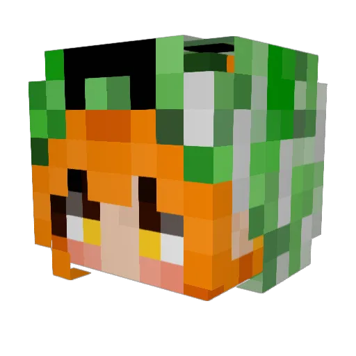 Skyqua Minecraft avatar head, 3D render