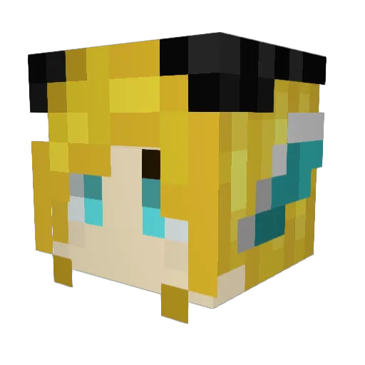 Skyralight Minecraft avatar head, 3D render