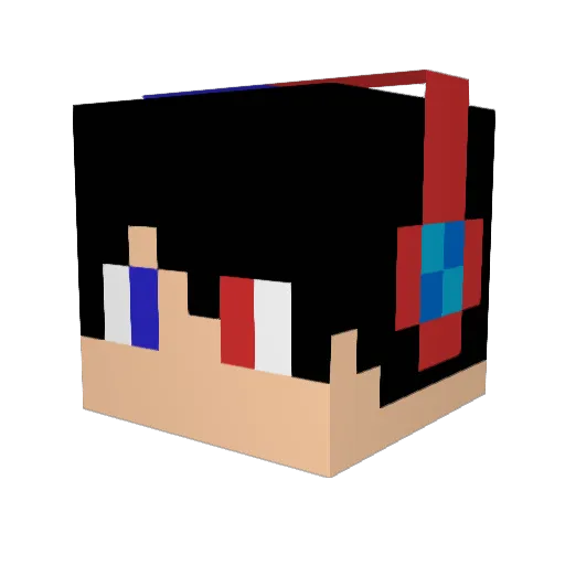 SkyrazusTV Minecraft avatar head, 3D render