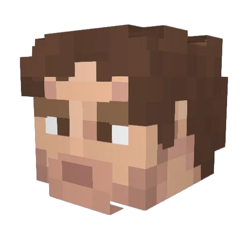 Skyrsd Minecraft avatar head, 3D render