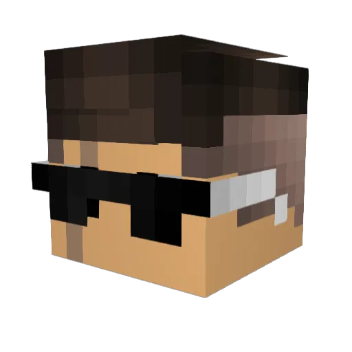 SkyrusHG Minecraft avatar head, 3D render