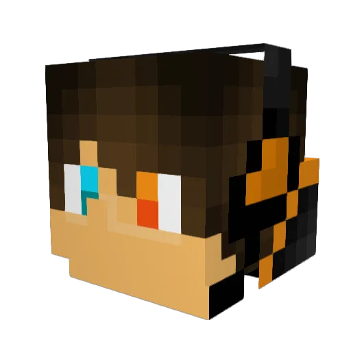 Skysuga Minecraft avatar head, 3D render