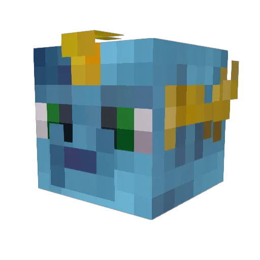 Skywiz Minecraft avatar head, 3D render