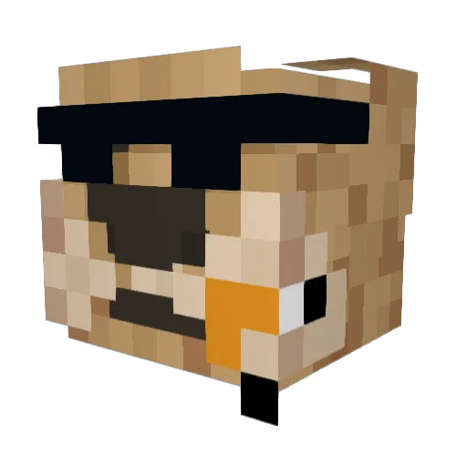 Sl33tyy Minecraft avatar head, 3D render