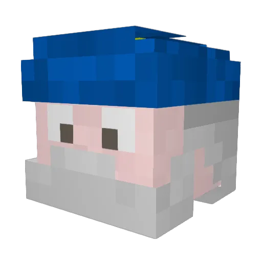 SlXlXl Minecraft avatar head, 3D render