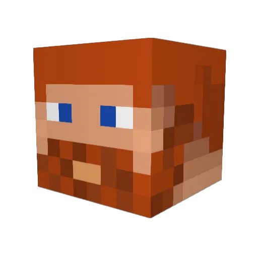Slaag Minecraft avatar head, 3D render