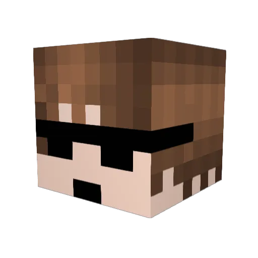 Slaappy Minecraft avatar head, 3D render