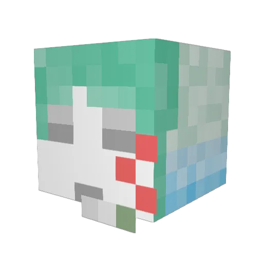 Slackair Minecraft avatar head, 3D render
