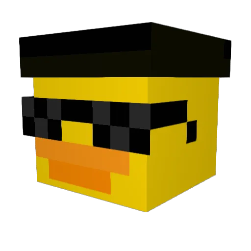 SlackingDuck Minecraft avatar head, 3D render