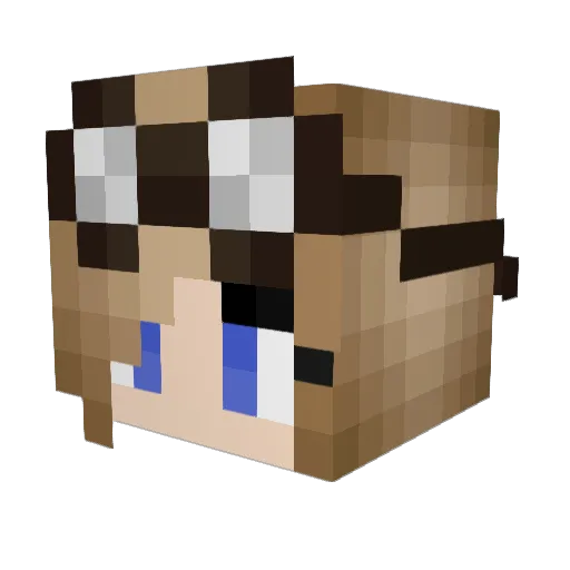 Slackratchet Minecraft avatar head, 3D render