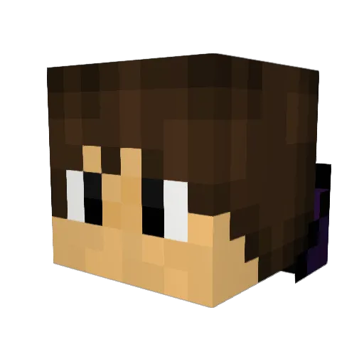 Sladu Minecraft avatar head, 3D render