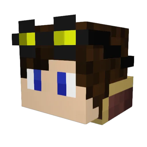 SlakeFlyer Minecraft avatar head, 3D render