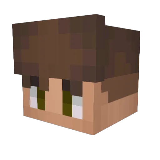 Slaked Minecraft avatar head, 3D render