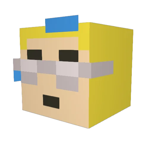 Slaking4 Minecraft avatar head, 3D render
