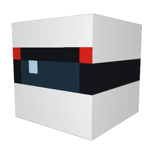 Slalomed Minecraft avatar head, 3D render