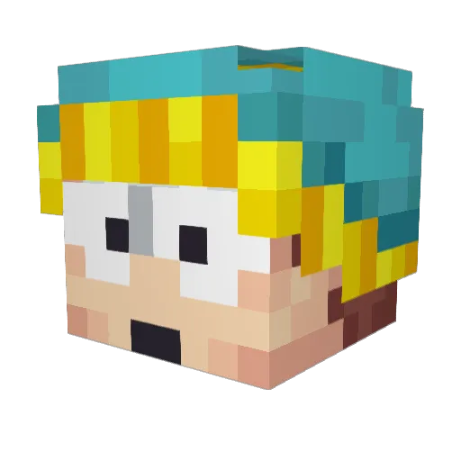 Slalz Minecraft avatar head, 3D render