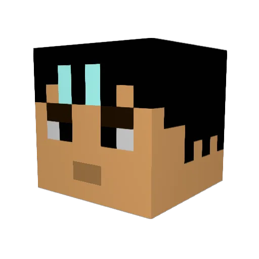 Slamtik Minecraft avatar head, 3D render