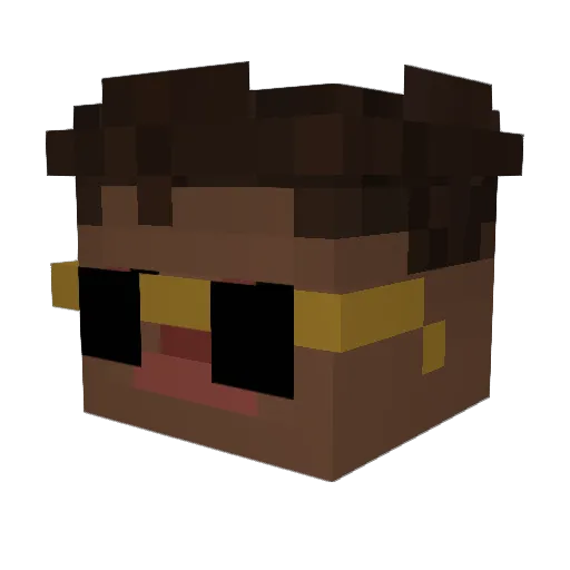 Slandun Minecraft avatar head, 3D render
