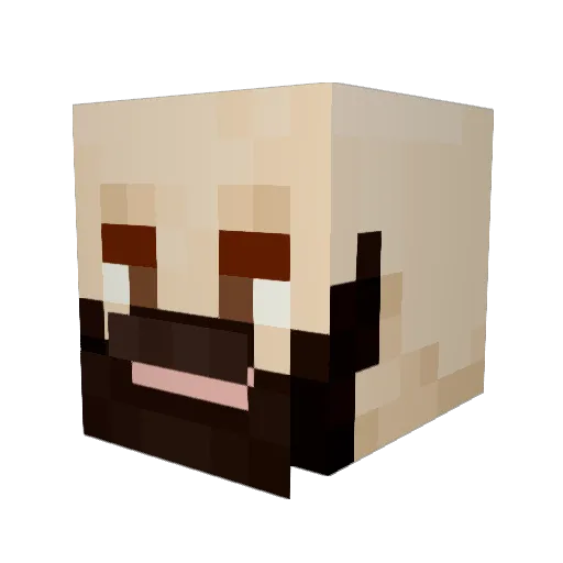 Slaos Minecraft avatar head, 3D render