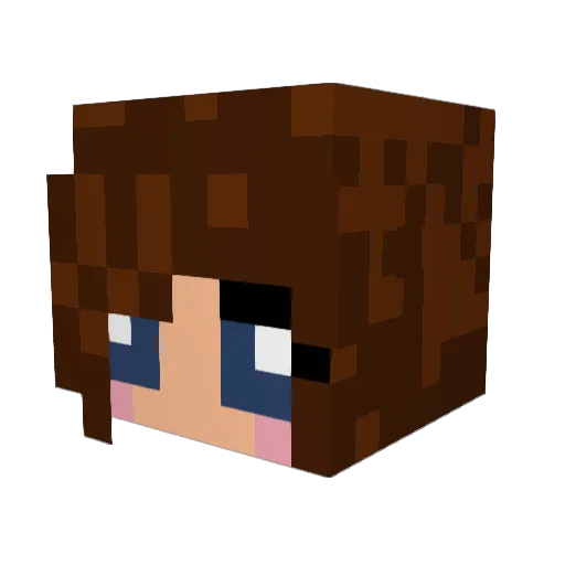 SlapGirl Minecraft avatar head, 3D render