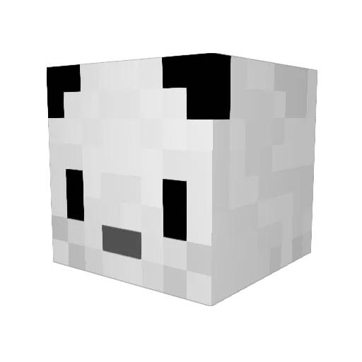 Slapend Minecraft avatar head, 3D render