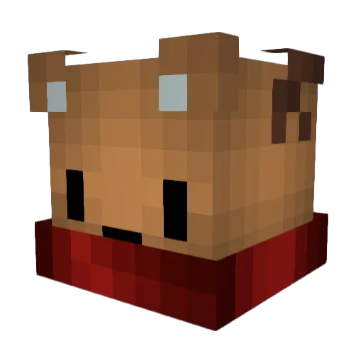 Slaqqing Minecraft avatar head, 3D render