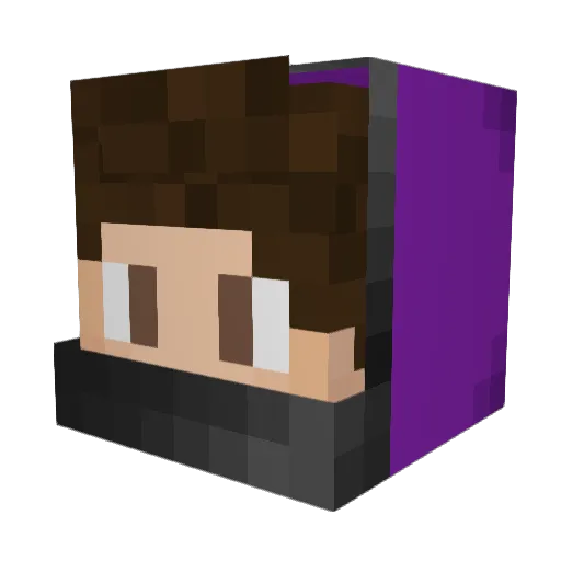 Slasssher Minecraft avatar head, 3D render