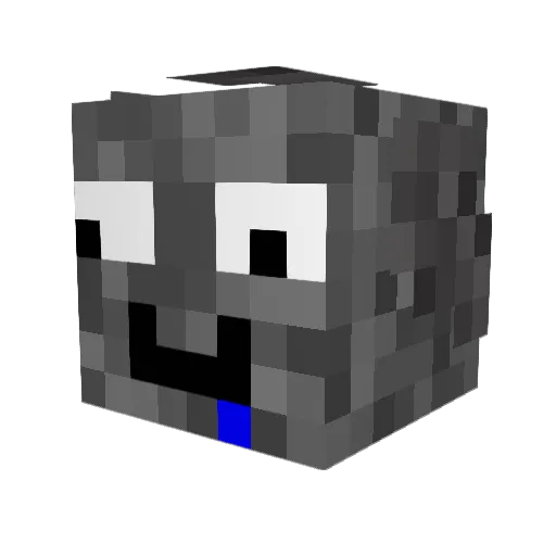 Slateman Minecraft avatar head, 3D render