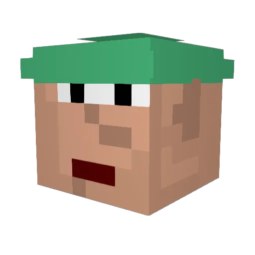 SlavePP Minecraft avatar head, 3D render