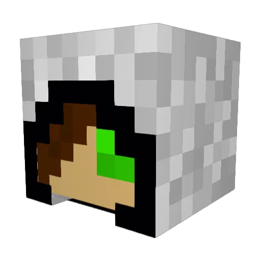 Slayer70k Minecraft avatar head, 3D render