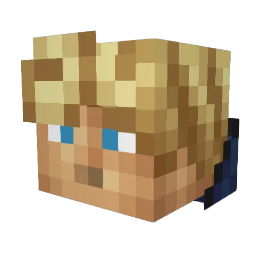 Slayerjet Minecraft avatar head, 3D render