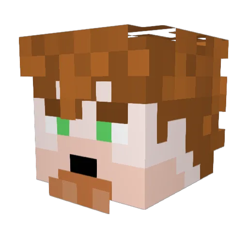 Slaymander Minecraft avatar head, 3D render