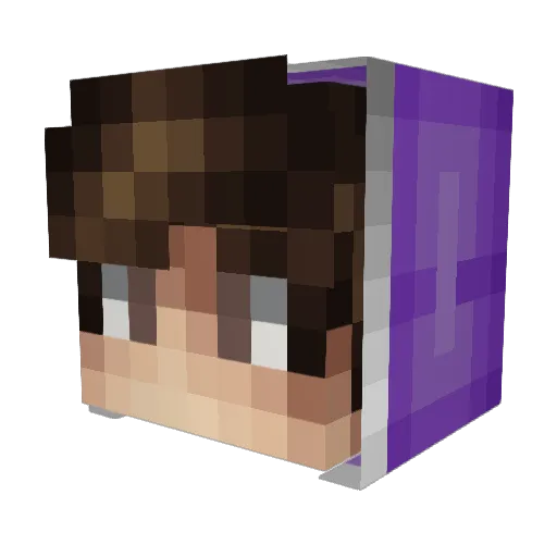 Slaymd Minecraft avatar head, 3D render