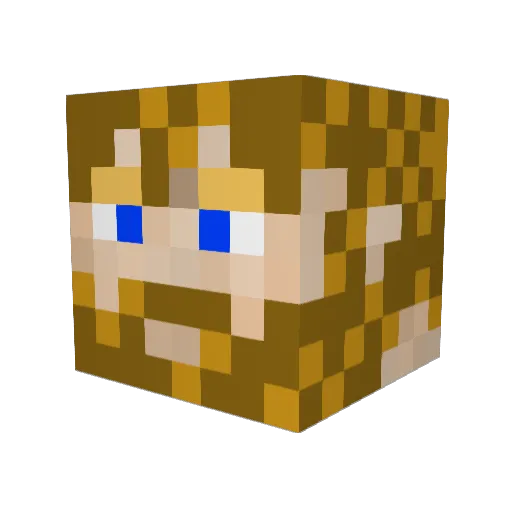 Slays Minecraft avatar head, 3D render