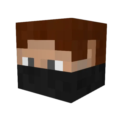 Sleaker Minecraft avatar head, 3D render