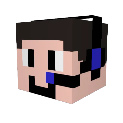 SleepingPoseidon Minecraft avatar head, 3D render