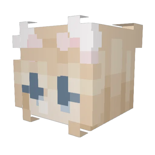 SleepyBel Minecraft avatar head, 3D render
