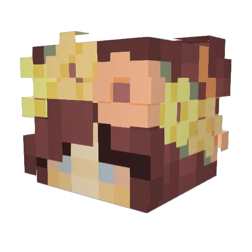 SleepyChai Minecraft avatar head, 3D render