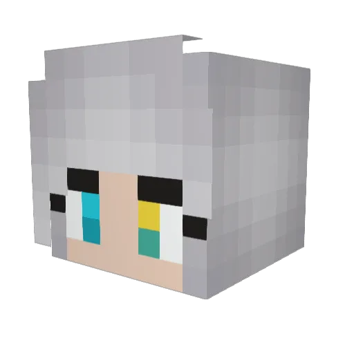 SleepyGlitchy Minecraft avatar head, 3D render
