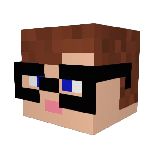 SleepyYoutube Minecraft avatar head, 3D render