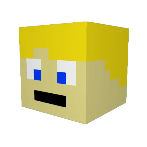 SleiF Minecraft avatar head, 3D render