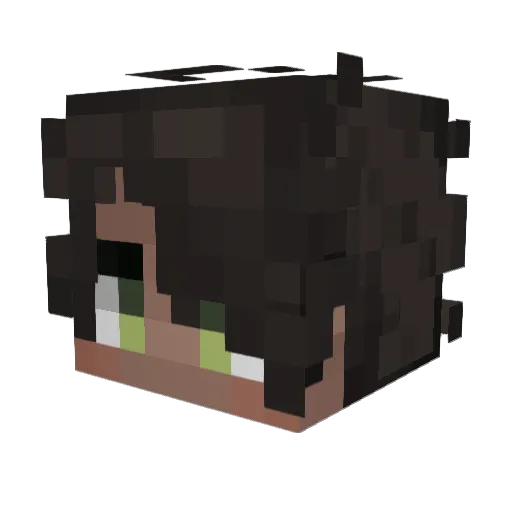 SleightlyOff Minecraft avatar head, 3D render