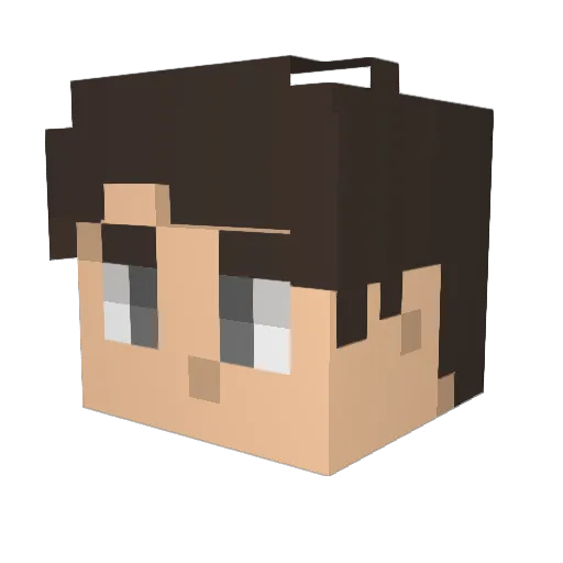 SlenderMan_8 Minecraft avatar head, 3D render