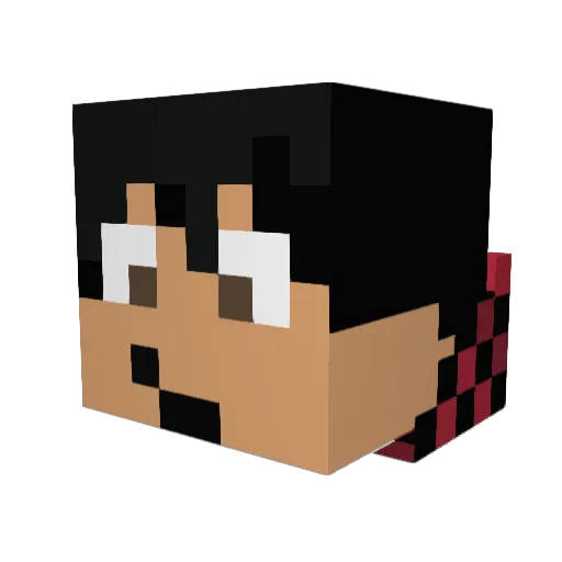 Slender_A Minecraft avatar head, 3D render