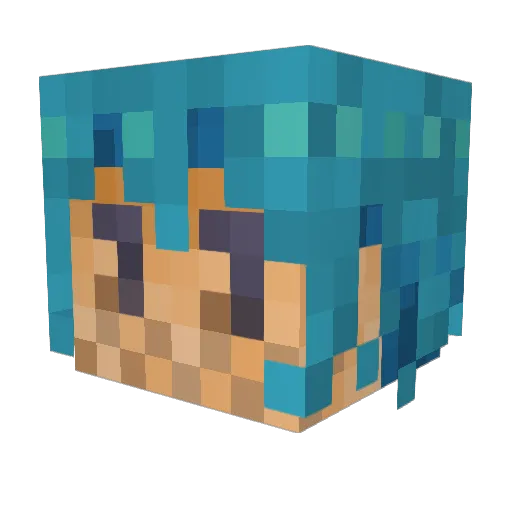 Sleppu Minecraft avatar head, 3D render