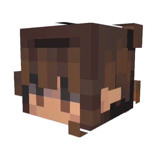 Slibinass Minecraft avatar head, 3D render