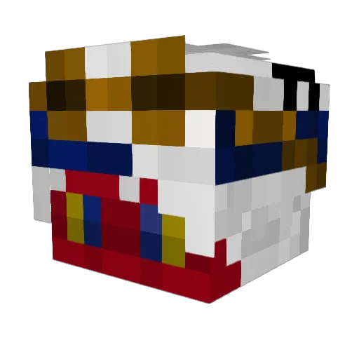 SlicerM Minecraft avatar head, 3D render